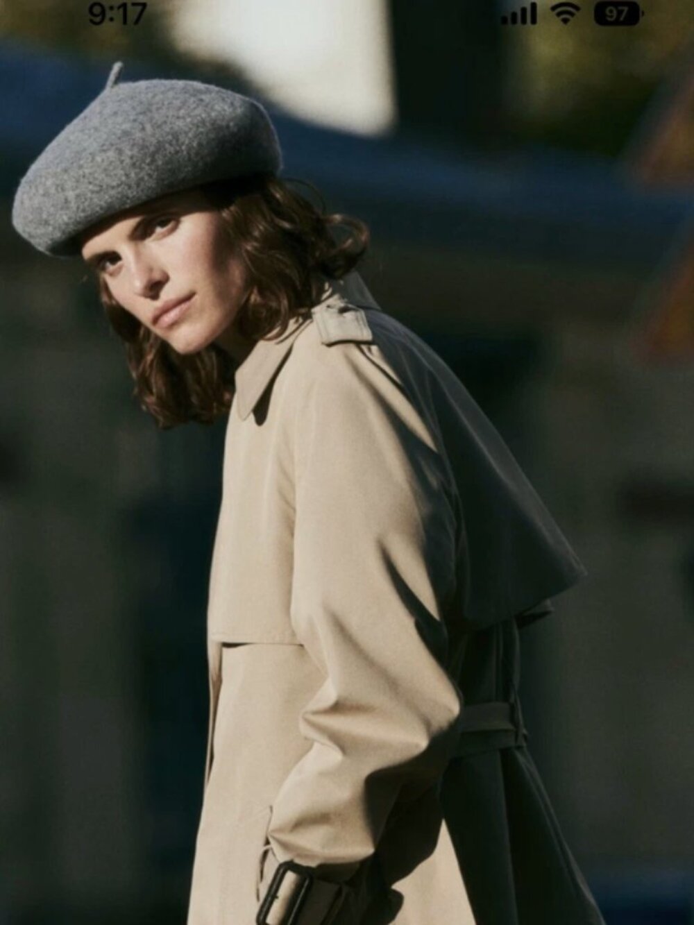 NEW ZARA 100% WOOL BERET GRAY OS